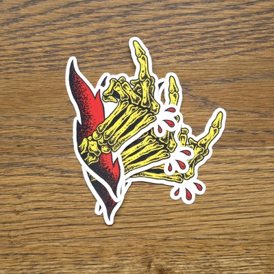 Flippin' the skeleton bird - sticker (clear)