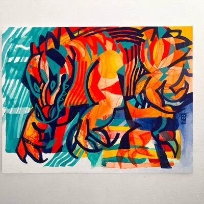 "untitled crocodile" original painting