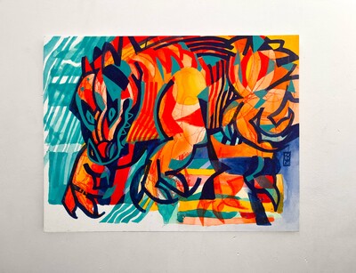 "UNTITLED CROCODILE" Original Painting