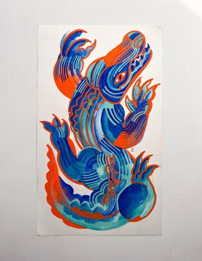“UNTITLED CROCODILE 2” Original Painting
