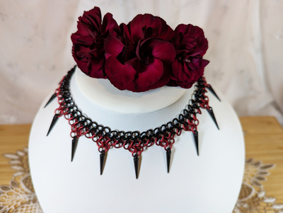 Chainmail choker with spikes