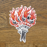 Skull Torch - Sticker (LARGE) (clear) - Thumbnail 1