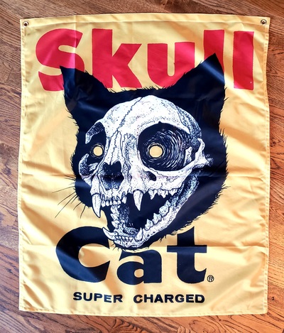 SKULL CAT - Flag