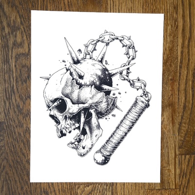 Flail vs skull - print