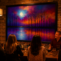 Moonlit Spectrum Forest Reflections Art Print - Thumbnail 3