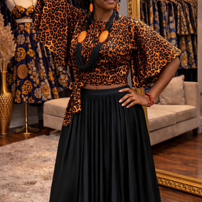 Golden leopard crop top