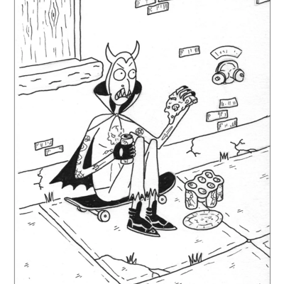 ‘satan’s lunch break’ original illustration