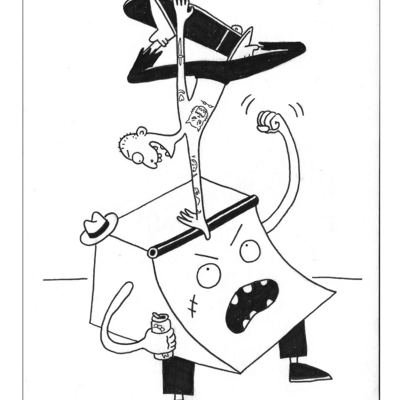 ‘hand plant on angry ramp man’ original illustration