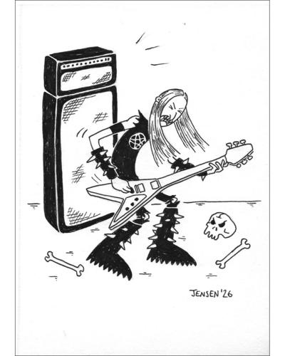 ‘Black Metal Guitar Player’ Original Illustration