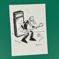 ‘Black Metal Guitar Player’ Original Illustration - Thumbnail 1