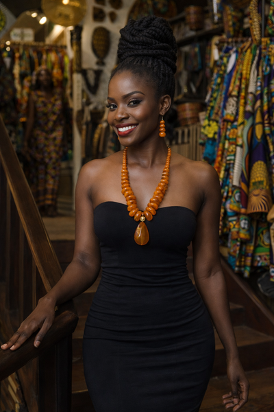 Golden Amber Statement Set