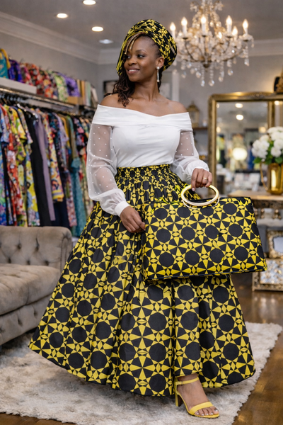 Golden Dynasty Skirt Set w/ Purse