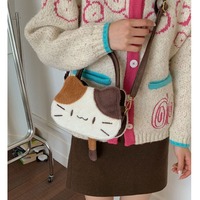 Cute Calico Cat Tote Bag Crossbody Bag - Thumbnail 2