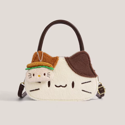 Cute calico cat tote bag crossbody bag