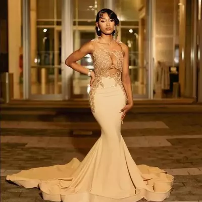 Sequin mermaid prom dresses  for women, beaded evening party gowns