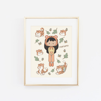 Sunny and her tiger friend print