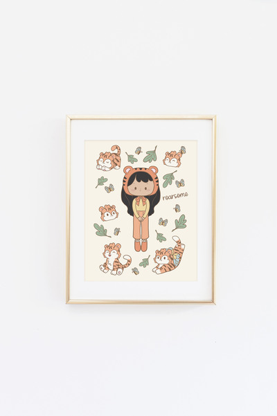 Sunny and her Tiger Friend Print