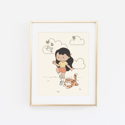 Sunny and her parakeet print