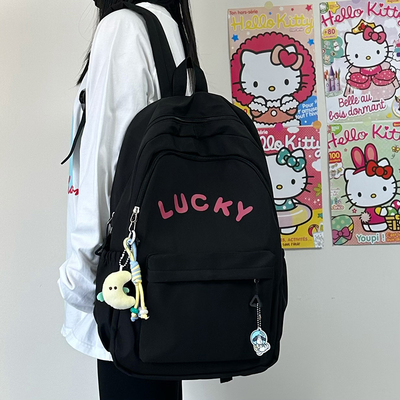 Fashion school bag backpack for girl with plush pendant mfb22
