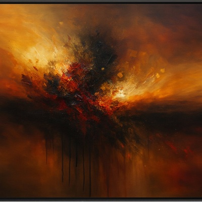 Radiant fireburst abstract wall art print