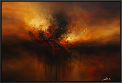 Radiant Fireburst Abstract Wall Art Print