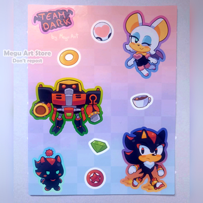 Team dark sticker sheet