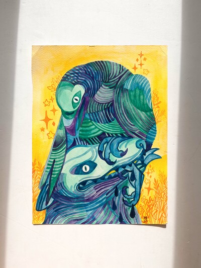 "CAUGHT", Original Painting