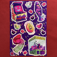 Haunted Arcade Holographic Sticker Sheet - Thumbnail 1