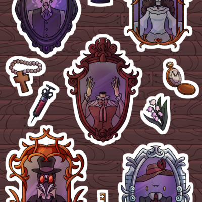 Monstrous mirrors sticker sheet