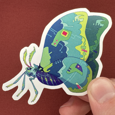 Cyber Moth Sticker