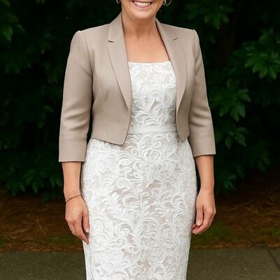 Elegant tea-length with jacket mother of bride/groom dress evening formal gowns 