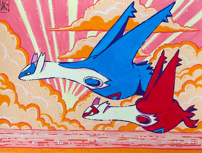 Pokémon - Latios and Latias print