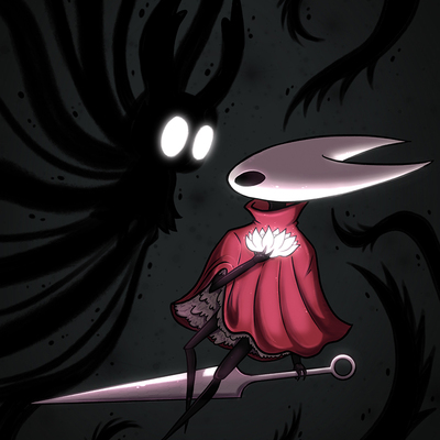 Silksong - hornet floating in the void
