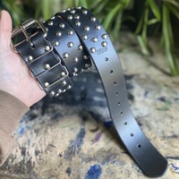 1.75" wide Chaotic Medium Dome-studs Belt - Thumbnail 8