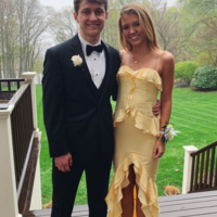 Straps Front Silt Yellow Prom Dresses Long Evening Gowns - Thumbnail 1