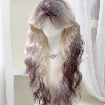 Siamese cat gradient curly wig 