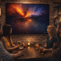 Cosmic Ember Burst Abstract Wall Art Print - Thumbnail 3