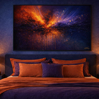 Cosmic Ember Burst Abstract Wall Art Print - Thumbnail 2