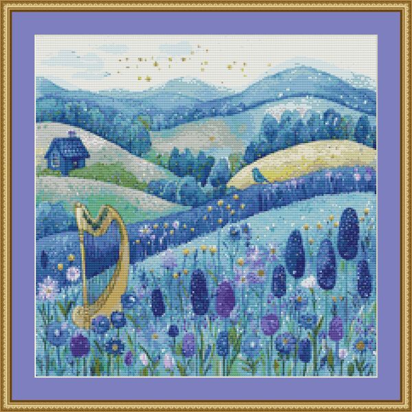 Blue Landscape 4 Cross Stitch Pattern