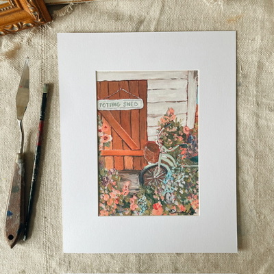 “garden days” matted print 8x10