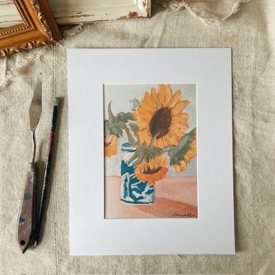 “Sunflowers on my Mind” matted print 8x10