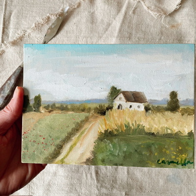 “the road home” 5x7 original oil painting