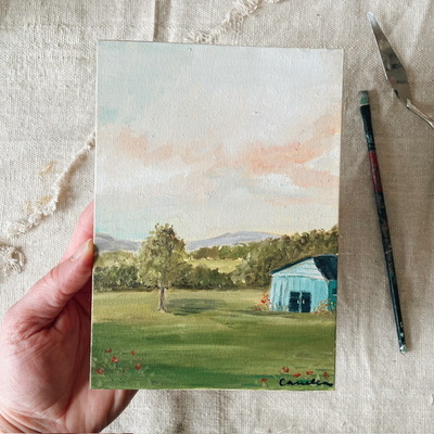 “the view from here” 5x7 original oil painting