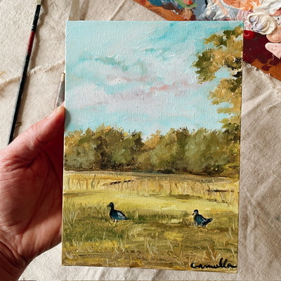 “Golden Glow” 5x7 original oil painting