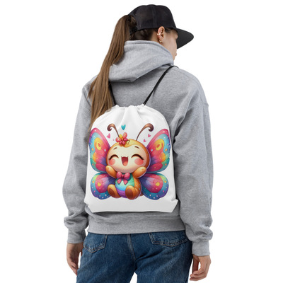 Fantastic butterfly drawstring bag