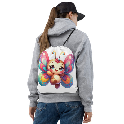 Joyful trudys butterfly drawstring bag