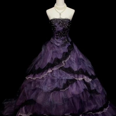 Mermaid purple ruffle quinceanera dresses sweet 16 dresses