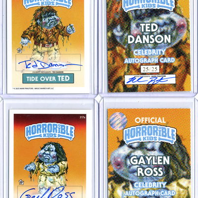 Horrorible kids ted danson & gaylen ross - celebrity auto card pair