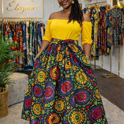 Radiant garden cultural skirt set