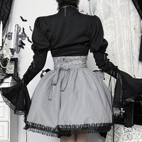 Gothic High-waist Striped Flare Skirt - Thumbnail 5